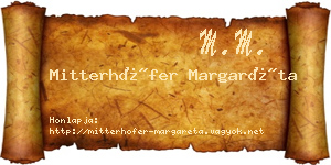 Mitterhöfer Margaréta névjegykártya